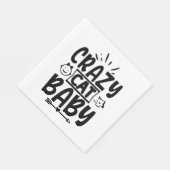 Serviette En Papier Crazy chat bébé (Coin)