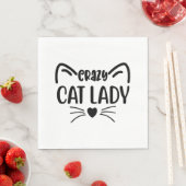 SERVIETTE EN PAPIER CRAZY CHAT LADY (En situation)