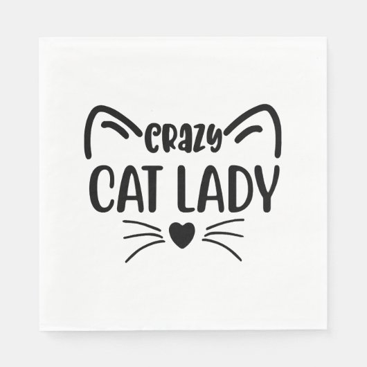 SERVIETTE EN PAPIER CRAZY CHAT LADY (Devant)