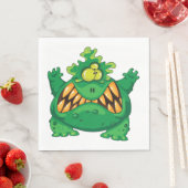 Serviette En Papier Crazy Green Monster (En situation)