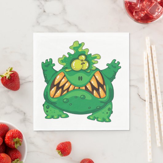 Serviette En Papier Crazy Green Monster (En situation)