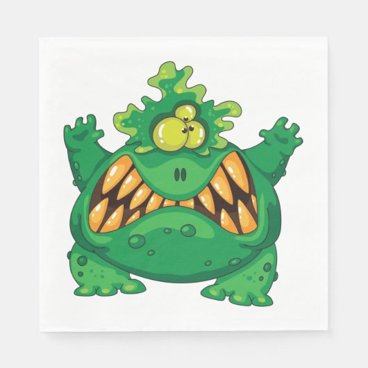Serviette En Papier Crazy Green Monster (Devant)