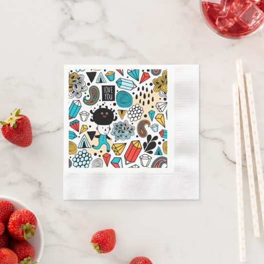 Serviette En Papier Crazy head (En situation)