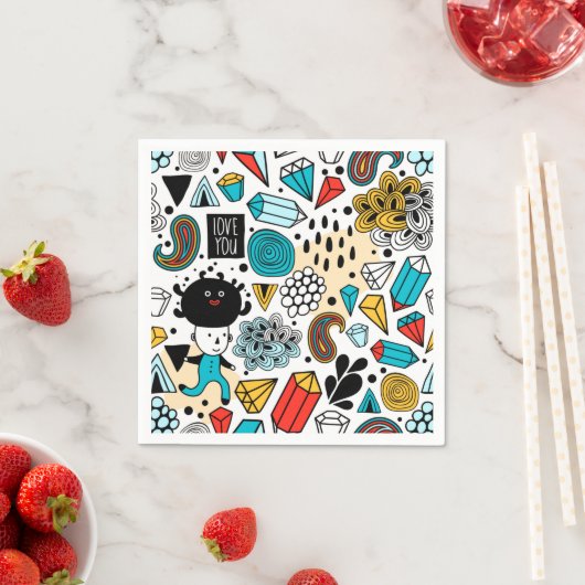 Serviette En Papier Crazy head (En situation)