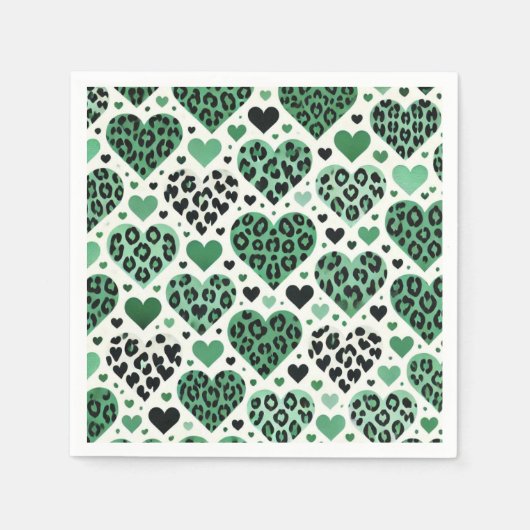 Serviette En Papier Crazy Love (Vert) (Devant)