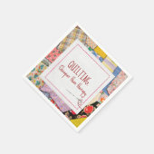 Serviette En Papier Crazy Patchwork Quilt Avec Citation Amusante (Coin)