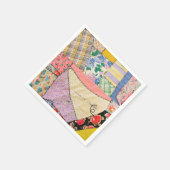 Serviette En Papier Crazy Patchwork Quilt Avec Zigzag Stitch (Coin)