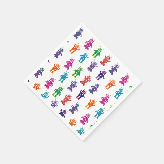 Serviette En Papier Crazy Robot Motif thème fête d'anniversaire (Coin)