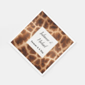 Serviette En Papier Cream Brown Giraffe Mariage animal (Coin)