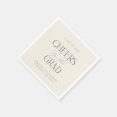 Serviette En Papier Cream Charcoal Personalized Cheers Grad Party (Coin)