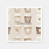 Serviette En Papier Cream Coffee Heart Cups (Devant)