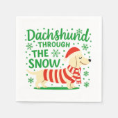 Serviette En Papier Cream Dachshund Christmas Napkins (Devant)