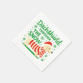 Serviette En Papier Cream Dachshund Christmas Napkins (Coin)