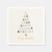 Serviette En Papier Cream Festive Jouer Doodles Arbre de Noël (Devant)