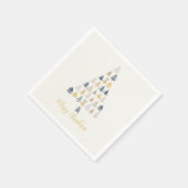 Serviette En Papier Cream Festive Jouer Doodles Arbre de Noël (Coin)