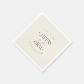 Serviette En Papier Cream Gray Personalized Cheers Grad Party (Coin)