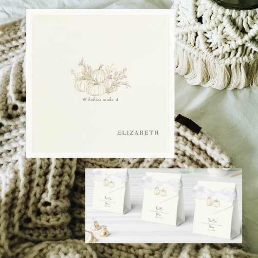 Serviette En Papier Cream Twins & Baby Font 4 Citrouilles Douche