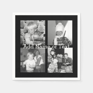 Serviette En Papier Create sur Instagram Collage with 4 photos - Black