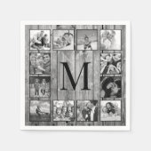 Serviette En Papier Create Your Custom Photo Collage Rustic Farmhouse (Devant)