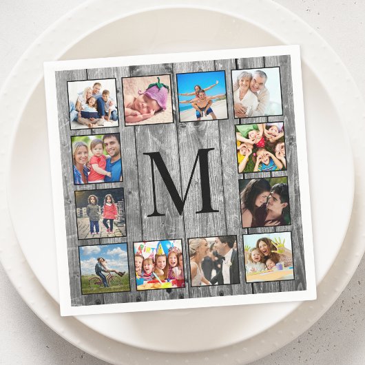 Serviette En Papier Create Your Custom Photo Collage Rustic Farmhouse