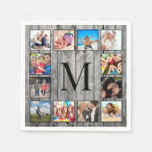 Serviette En Papier Create Your Custom Photo Collage Rustic Farmhouse (Devant)