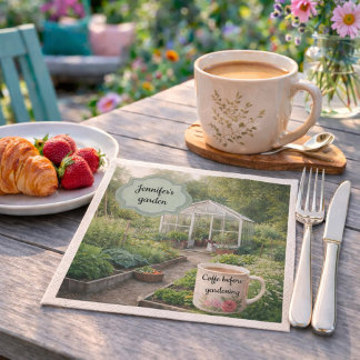 Serviette En Papier Create your own Coffee before gardening photo
