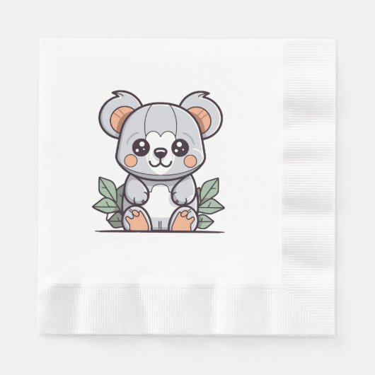 Serviette En Papier Création de Koala Vector Magique Kawaii (Devant)