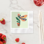 Serviette En Papier Création de libellule florale fantaisiste (En situation)