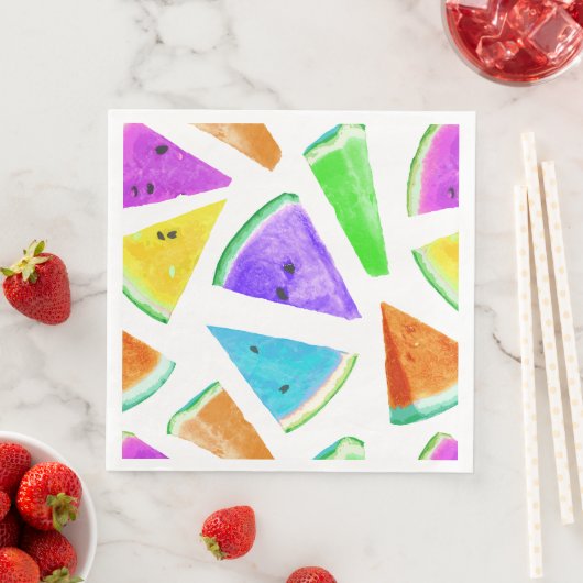 Serviette En Papier Création du Motif de pastèque 6 (En situation)