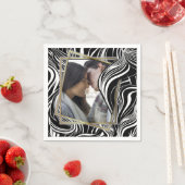 Serviette En Papier Creative Black and White Seamless Abstraction (En situation)