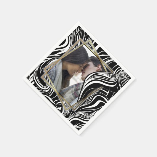 Serviette En Papier Creative Black and White Seamless Abstraction (Coin)