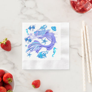 Serviette En Papier Créature de la fée mauve de sirène