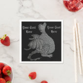 Serviette En Papier créature imaginaire mythique dragon gris mignon (En situation)