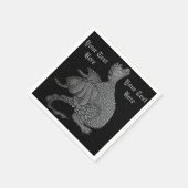 Serviette En Papier créature imaginaire mythique dragon gris mignon (Coin)