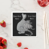 Serviette En Papier créature imaginaire mythique dragon gris mignon (En situation)