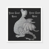 Serviette En Papier créature imaginaire mythique dragon gris mignon (Devant)