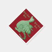 Serviette En Papier créature imaginaire mythique dragon vert mignon (Coin)