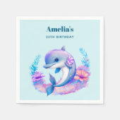 Serviette En Papier Créature Mer Dauphin Cute Anniversaire (Devant)