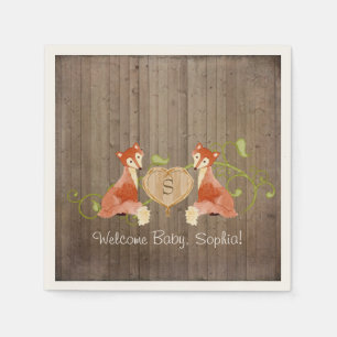 Serviette En Papier Créatures animales boisées, renard n vignes Nouvea