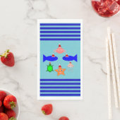 Serviette En Papier Créatures de la mer de Noël (En situation)