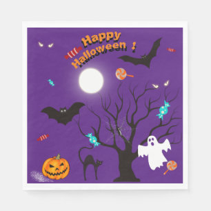 Serviette En Papier Créatures et bonbons amusants d'Halloween
