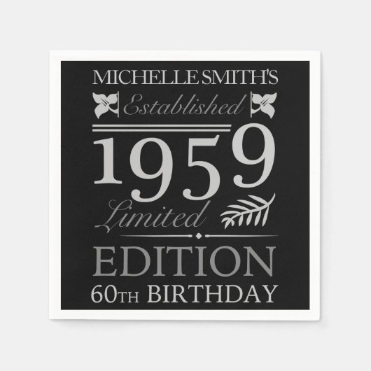 Serviette En Papier Créé en 1959 60e anniversaire (Devant)