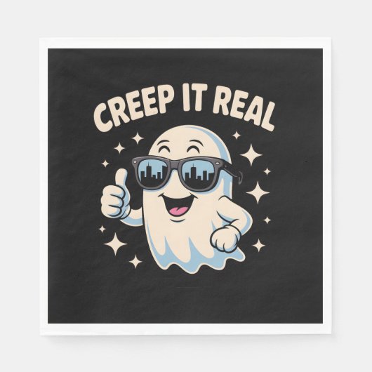Serviette En Papier Creep It Real, mignon fantôme d'Halloween (Devant)
