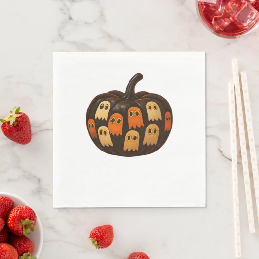 Serviette En Papier Creeper Citrouille Ghosts Halloween Cadeau classiq (En situation)