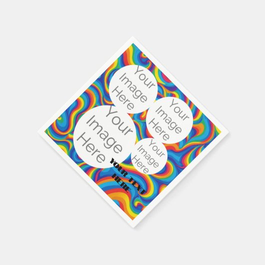 Serviette En Papier créer son propre papier photo texte modèle arc-en- (Coin)