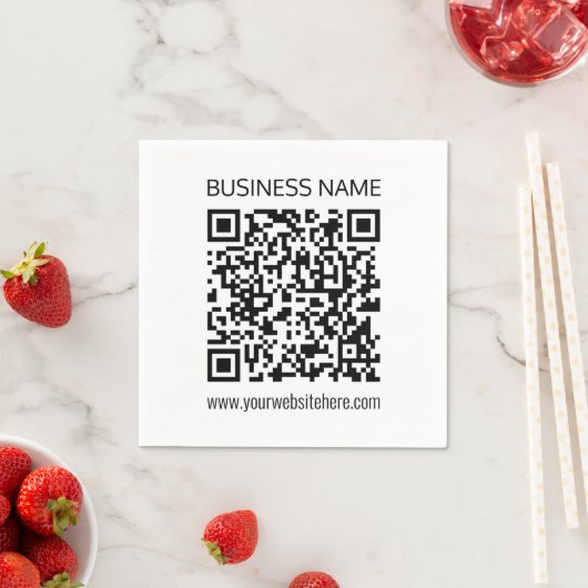 Serviette En Papier Créer un code QR d'entreprise Texte instantané et (En situation)
