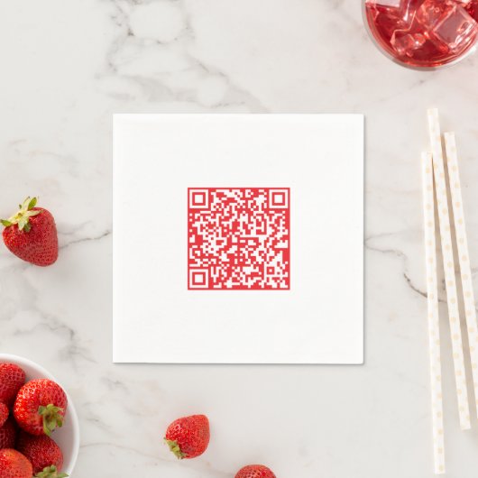 Serviette En Papier Créer un code QR rouge numérisable (modifiable) (En situation)