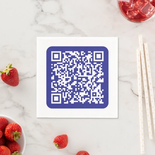 Serviette En Papier Créer un code QR scannable | Bleu foncé modifiable (En situation)