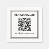 Serviette En Papier Créer un code QR scannable | Noir & Blanc (Devant)