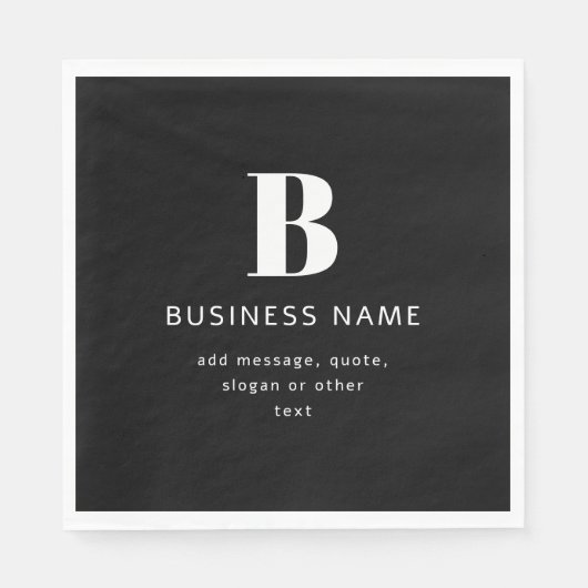Serviette En Papier Créer un nom commercial, un monogramme et un texte (Devant)